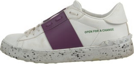 Valentino Leather Low Top Sneakers Black & White Colorblock Pattern Rockstud Accents Round-Toes Lace-Up Closure at Uppers Unfortunately, due to restrictions, this item may not be eligible for shipping in all areas.