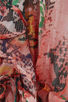 Thumbnail for your product : IRO Reopam Open-back Ruffled Snake-print Georgette Blouse