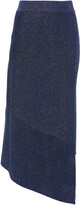 Thumbnail for your product : Stella McCartney Asymmetric Metallic Stretch-knit Midi Skirt
