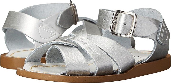 Salt Water Sandal by Hoy Shoes The Original Sandal (Infant/Toddler) Girls Shoes Silver : 4 Toddler M, Leather
