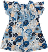Thumbnail for your product : Chloé Allover Floral Bow-Shoulder Dress, Size 2-3