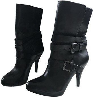 guess black leather boots