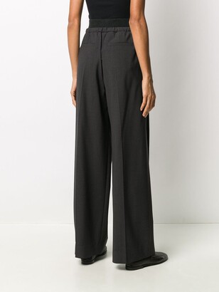 Brunello Cucinelli Contrasting Waistband Wide-Leg Trousers