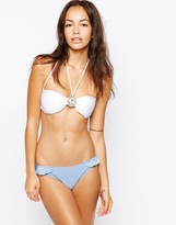 Thumbnail for your product : South Beach Solid Frill Side Bikini Bottom