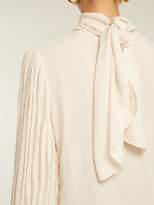 Thumbnail for your product : Johanna Ortiz Martina Cespedes Pleated High-neck Blouse - Womens - Cream