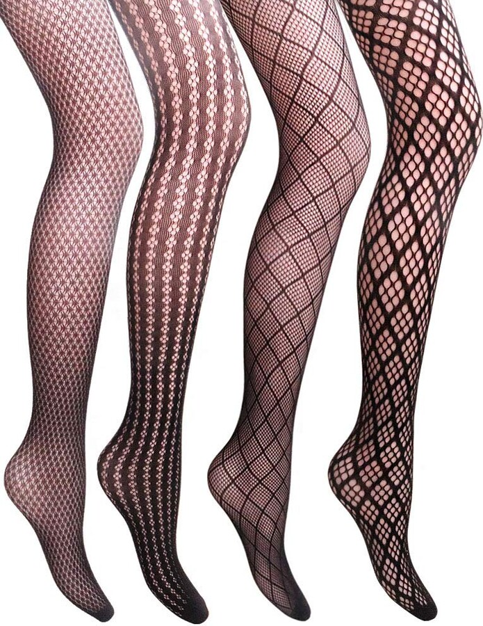 VERO MONTE Women Patterned Fishnet Tights Black Fishnets Net