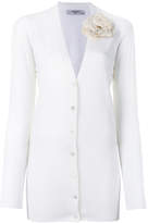 Thumbnail for your product : Lanvin flower brooch V-neck cardigan