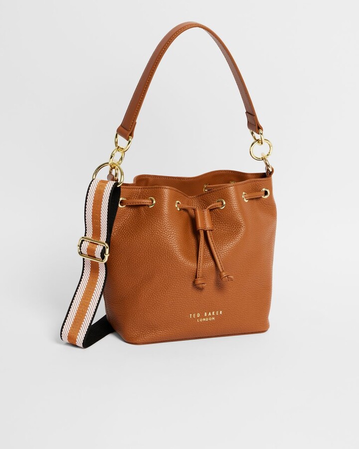 Ted Baker Branded bing Strap Bucket Bag in Brown ShopStyle