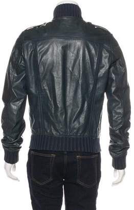 Gucci Leather Utility Bomber Jacket