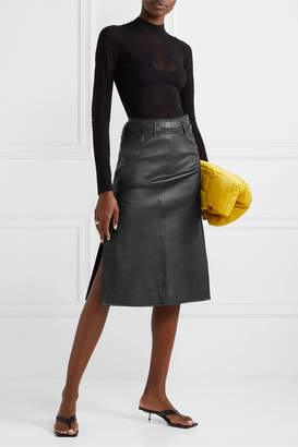 Courreges Belted Leather Skirt - Black