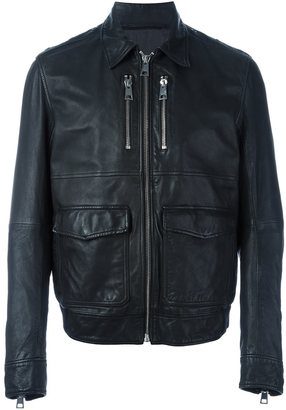 Just Cavalli zipped leather jacket
