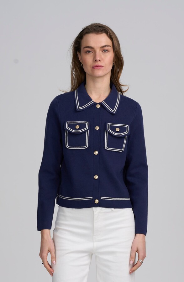 ELLE Collection Fine Gauge Western Cardigan