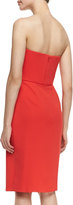 Thumbnail for your product : Badgley Mischka Strapless Ruffle-Front Cocktail Dress, Tangerine