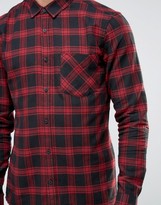 Thumbnail for your product : Pull&Bear Checked Shirt In Black And Red In Regular Fit