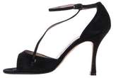 Thumbnail for your product : Manolo Blahnik Suede Ankle Strap Sandals