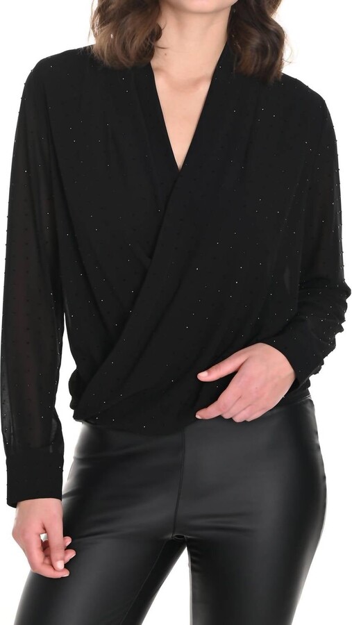 Frank Lyman Woven Blouse In Black