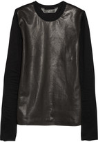 Thumbnail for your product : Reed Krakoff Leather-paneled cotton top