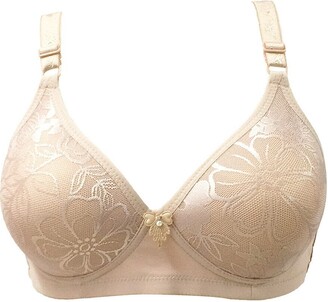 Ayigedu Bra for Women's Soft Cup Non Padded Push Up Sexy Bras Wirefree  Brassiere 42-A Nude - ShopStyle