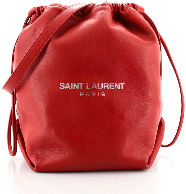 Saint Laurent Teddy Bucket Bag Leather Large ShopStyle