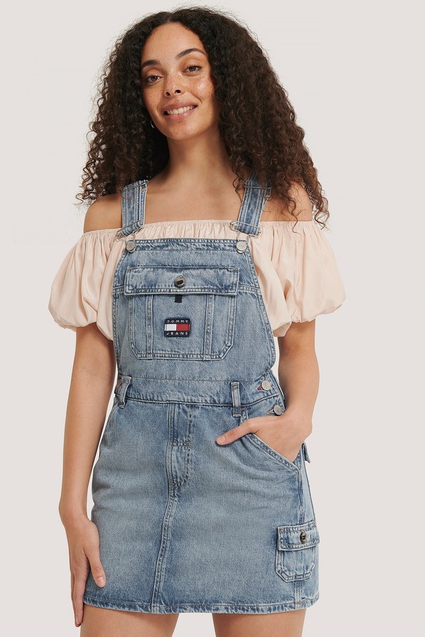 women's denim dungaree dress uk