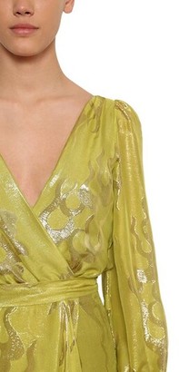 Temperley London Silk Blend Wrap Midi Dress