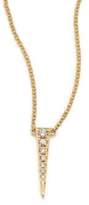 Thumbnail for your product : Ef Collection Mini Dagger Diamond & 14K Yellow Gold Pendant Necklace