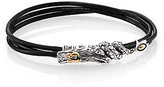 Thumbnail for your product : John Hardy Naga 18K Yellow Gold, Sterling Silver & Leather Wrap Bracelet