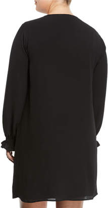 MICHAEL Michael Kors Long-Sleeve Scatter-Studded Shift Dress, Plus Size
