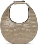Thumbnail for your product : STAUD Grey Croc Mini Moon Bag