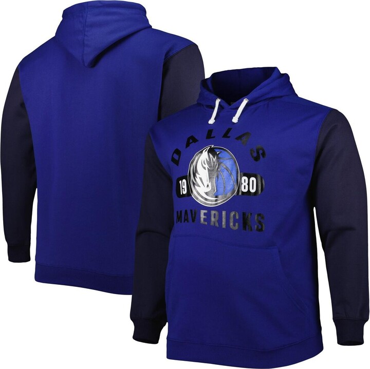 Fanatics Men's Blue Navy Dallas Mavericks Big and Tall Bold Attack Pullover Hoodie - Blue Navy