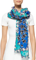Thumbnail for your product : Diane von Furstenberg Twinkle Star-Print Scarf, Blue/Multi