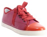 Thumbnail for your product : Lanvin fuschia and red leather cap toe sneakers