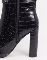 Thumbnail for your product : Glamorous over the knee boots in black croc