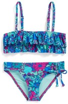 Thumbnail for your product : Roxy Ruffle Bandeau Two-Piece Swimsuit (Little Girls)