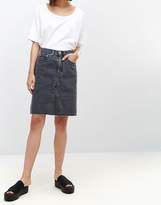 Thumbnail for your product : Weekday Denim Skirt With Frayed Hem