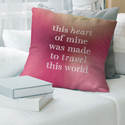 ArtVerse Multicolor Background Travel Love Quote Pillow Cover