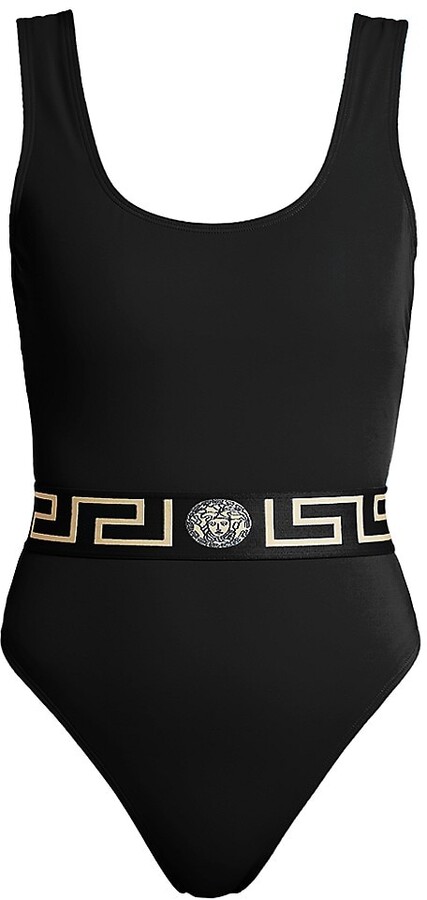 Forever 21 Women's Greek Key Tank Bodysuit in Black/Silver, 3X