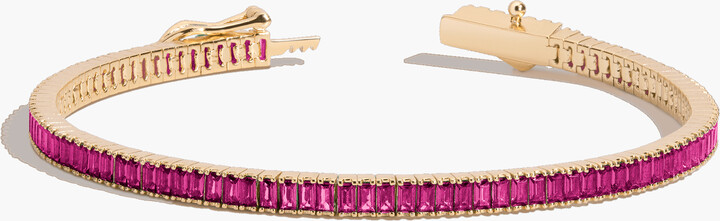 Lab Grown Red Ruby Baguette Tennis Bracelet