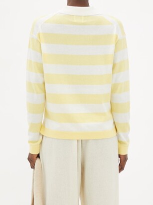 Allude Striped Cotton-blend Polo Shirt - Yellow Stripe