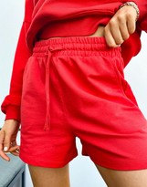 Thumbnail for your product : ASOS DESIGN sweat short in organic cotton in red