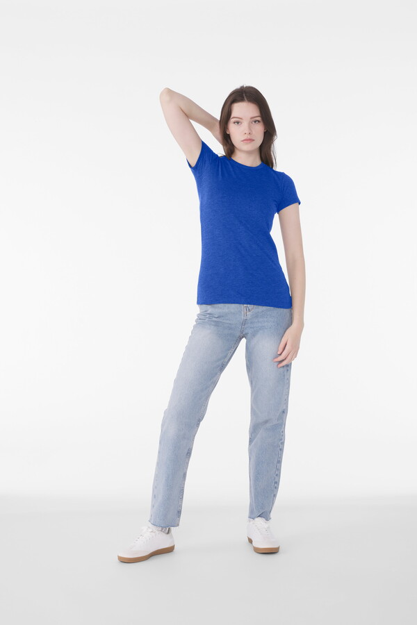 BELLA+CANVAS Women's Crew Neck Personalized T-Shirt, Create your own Designs, True Royal, Small