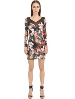 Thumbnail for your product : Blumarine Printed Viscose Jersey & Tulle Dress
