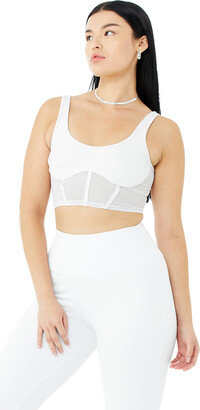 Alo Yoga | Airbrush Mesh Corset Tank Top in White, Size: XS