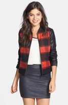 Thumbnail for your product : Collection B Plaid Baseball Jacket (Juniors)