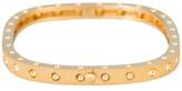 Thumbnail for your product : Roberto Coin Pois Moi 18K Yellow Gold 0.07ct Diamond Single Row and Satin Square Set in Textured Bangle Bracelet