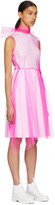 Thumbnail for your product : Prada Pink and White Poplin Mesh Overlay Dress