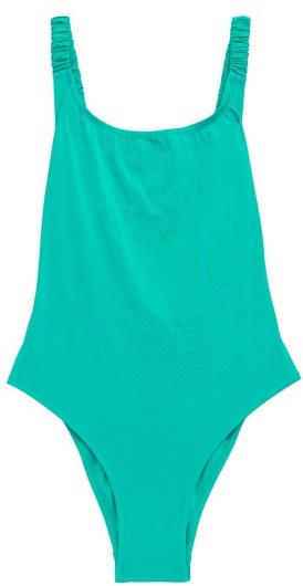 powder blue bathing suit