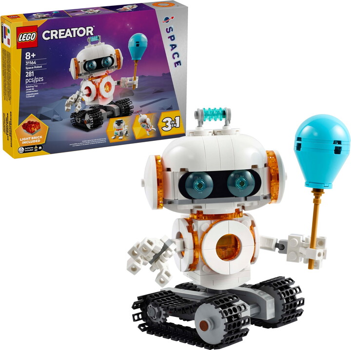 LEGO Creator 3in1 Space Robot Toys - Building Toys W/ 3 Options, Robot, Spaceship, or Robot Dog - Building Kit for Kids, Boys & Girls, Ages 8+ - Gift Ideas for Birthdays - 31164