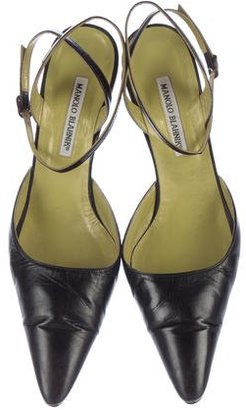 Manolo Blahnik Pointed-Toe Leather Pumps