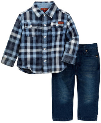 7 For All Mankind Shirt & Jean 2-Piece Set (Baby Boys)